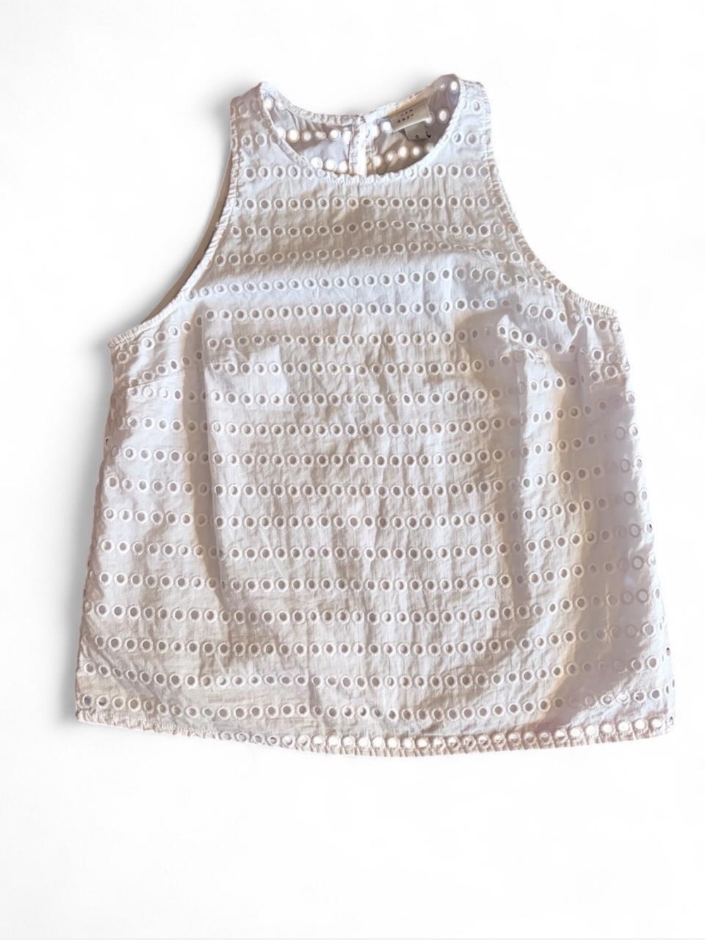 a new day White Eyelet Tank Top